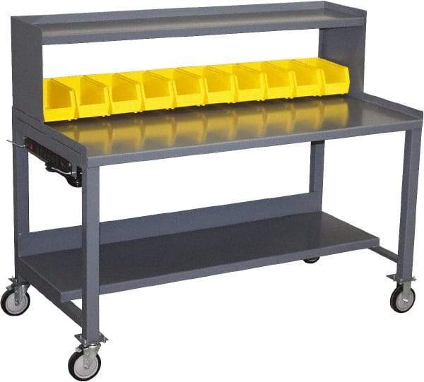 Jamco - Heavy Duty Use Workbench Mobile Work Bench - Steel, Gray, 30" Long x 60" Deep x 49" High - USA Tool & Supply