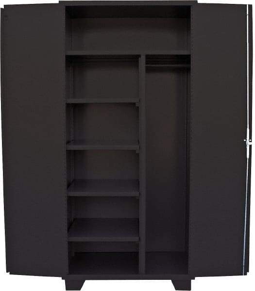 Jamco - 4 Shelf Locking Storage Cabinet - Steel, 36" Wide x 24" Deep x 78" High, Black - USA Tool & Supply