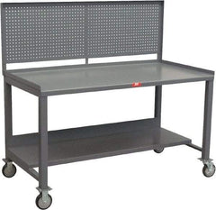 Jamco - Heavy Duty Use Workbench Mobile Work Bench - Steel, Gray, 36" Long x 72" Deep x 58" High - USA Tool & Supply