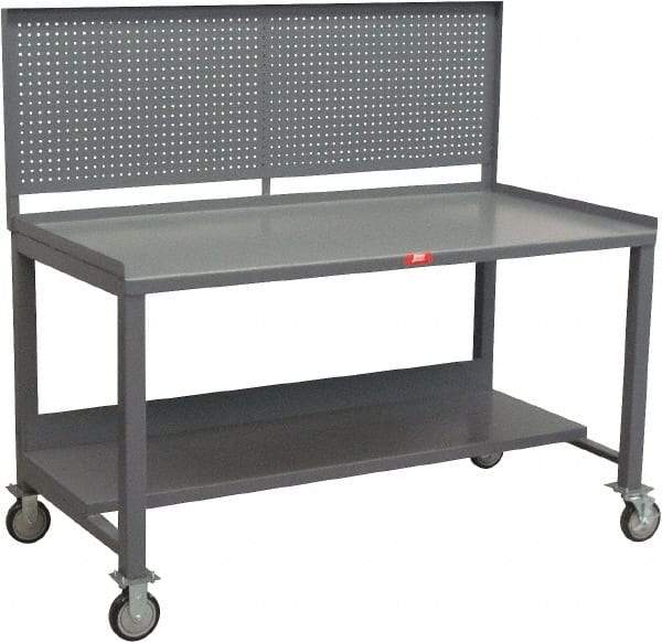 Jamco - Heavy Duty Use Workbench Mobile Work Bench - Steel, Gray, 30" Long x 60" Deep x 58" High - USA Tool & Supply