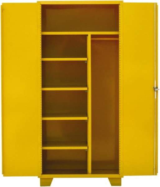 Jamco - 4 Shelf Locking Storage Cabinet - Steel, 36" Wide x 24" Deep x 78" High, Yellow - USA Tool & Supply