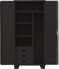 Jamco - 3 Shelf Locking Storage Cabinet - Steel, 36" Wide x 24" Deep x 78" High, Black - USA Tool & Supply