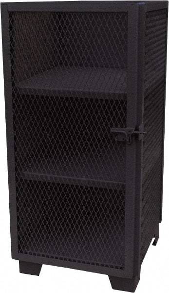 Jamco - 3 Shelf Security Storage Cabinet - Steel, 36" Wide x 24" Deep x 54" High, Black - USA Tool & Supply