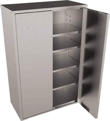 Jamco - 4 Shelf Locking Storage Cabinet - Stainless Steel, 36" Wide x 18" Deep x 73" High - USA Tool & Supply