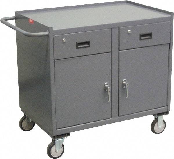 Jamco - Mobile Storage Cabinet - Steel, 36" Wide x 24" Deep x 40" High, Gray - USA Tool & Supply