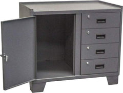 Jamco - Locking Storage Cabinet - Steel, 36" Wide x 18" Deep x 33" High, Gray - USA Tool & Supply