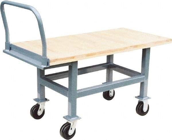 Jamco - 2,000 Lb Capacity Platform Truck - Hardwood Deck, 24" OAW, 26" Platform Height, Phenolic Casters - USA Tool & Supply