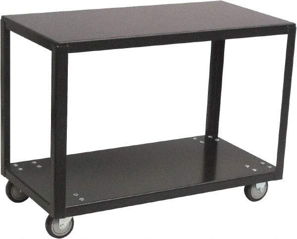 Jamco - 800 Lb Capacity, 36" Wide x 24" Long x 28" High Transport Cart - 2 Shelf, Steel, 2 Rigid/2 Swivel Casters - USA Tool & Supply