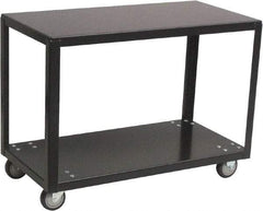 Jamco - 800 Lb Capacity, 48" Wide x 24" Long x 28" High Transport Cart - 2 Shelf, Steel, 2 Rigid/2 Swivel Casters - USA Tool & Supply