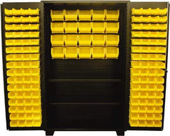 Jamco - 2 Shelf 148 Bin Storage Cabinet - Steel, 48" Wide x 24" Deep x 78" High, Black - USA Tool & Supply