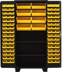 Jamco - 2 Shelf 104 Bin Storage Cabinet - Steel, 36" Wide x 24" Deep x 78" High, Black - USA Tool & Supply