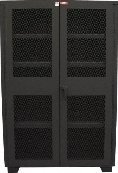 Jamco - 4 Shelf Visible Storage Cabinet - Steel, 60" Wide x 24" Deep x 78" High, Black - USA Tool & Supply