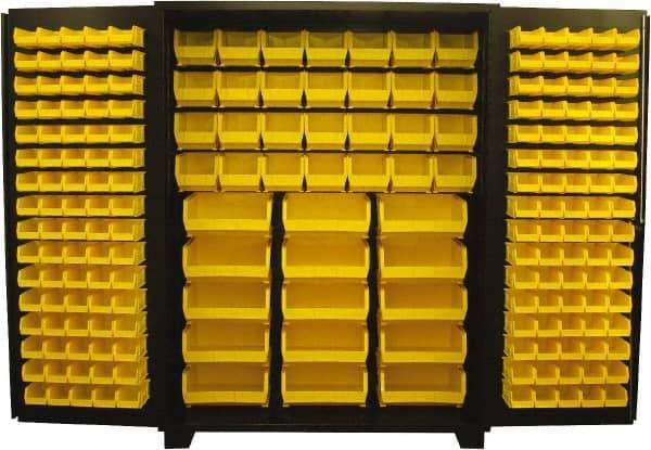 Jamco - 203 Bin Storage Cabinet - Steel, 60" Wide x 24" Deep x 78" High, Black - USA Tool & Supply