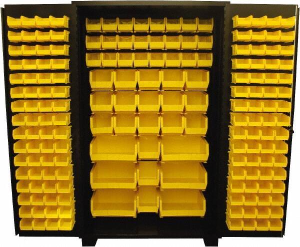 Jamco - 176 Bin Storage Cabinet - Steel, 48" Wide x 24" Deep x 78" High, Black - USA Tool & Supply