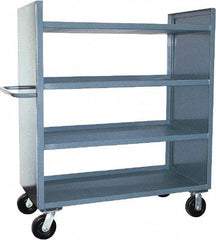 Jamco - 3,000 Lb Capacity, 4 Shelf, 2-Sided Steel Shelf Truck - 30" Long x 60" Wide x 57" High, 6" Diam Phenolic Wheels - USA Tool & Supply