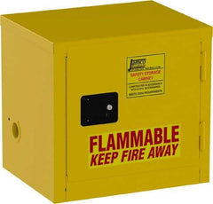 Jamco - 1 Door, Yellow Steel Double Wall Safety Cabinet for Flammable and Combustible Liquids - 22" High x 18" Wide x 23" Deep, Self Closing Door, 3 Point Key Lock, 6 Gal Capacity - USA Tool & Supply