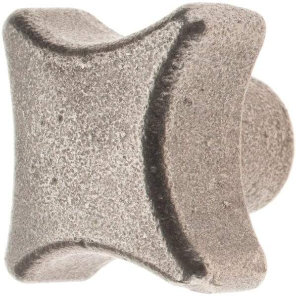 KIPP - 32mm Head Diam, 4 Point Lobed (Palm-Grip) Knob - 1/4-20 Hole, Cast Iron, Gray - USA Tool & Supply