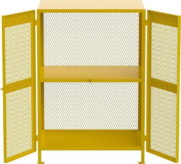 Jamco - Gas Cylinder Storage Cabinet - Steel, 40" Wide x 50" Deep x 71" High, Yellow - USA Tool & Supply