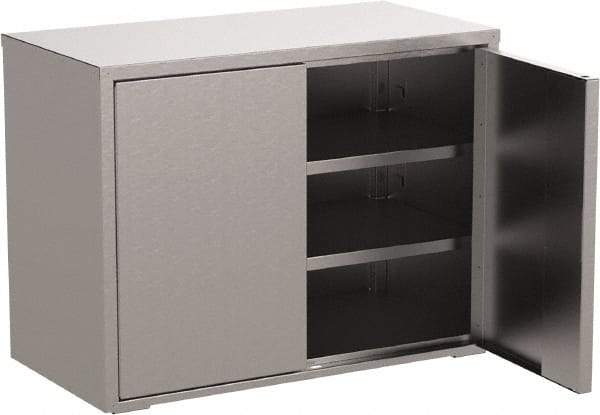 Jamco - 2 Shelf Locking Storage Cabinet - Stainless Steel, 36" Wide x 24" Deep x 37" High - USA Tool & Supply