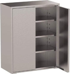 Jamco - 3 Shelf Locking Storage Cabinet - Stainless Steel, 36" Wide x 18" Deep x 61" High - USA Tool & Supply