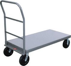 Jamco - 4,000 Lb Capacity Platform Truck - Steel Deck, 72" OAW, 12" Platform Height, Phenolic Casters - USA Tool & Supply