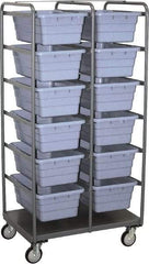 Jamco - 1,200 Lb Load Capacity, Plastic Tote Truck - 36" Wide x 26" Long x 72" High, Gray - USA Tool & Supply