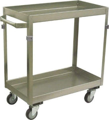 Jamco - 600 Lb Capacity, 48" Wide x 22" Long x 34" High Deep Shelf Cart - 2 Shelf, Stainless Steel, 4 Swivel Casters - USA Tool & Supply