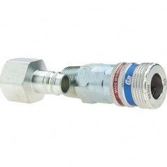 Dynabrade - 2 Piece 1/2" Body 1/2 NPT 150 psi Brass/Steel Industrial Pneumatic Coupling Plug Set - USA Tool & Supply
