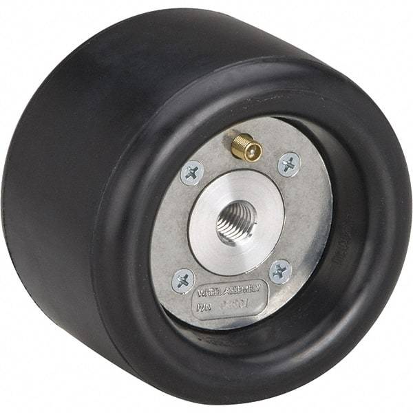 Dynabrade - 3-1/4" Wheel OD, 3" Wheel Width, 7,000 RPM, Aluminum, Pneumatic Wheel without Hub - 10-11/16" Long x 3" Wide, 1" Wheel Arbor Hole, For Use with 13204, 13505, 13515 & 13520 Dynastraight Air-Powered Abrasive Finishing Tools - USA Tool & Supply