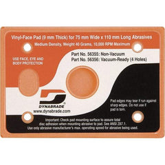 Dynabrade - 4-1/4 x 3" Rectangular Adhesive/PSA Backing Pad - Dynabug II Compatible, Screw Attachment, Nonvacuum Pad, 3/8" Thick, Medium Density - USA Tool & Supply