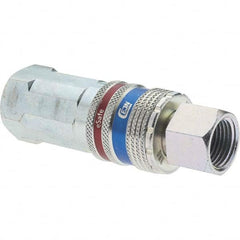 Dynabrade - 2 Piece 3/8" Body 3/8 NPT 150 psi Brass/Steel Industrial Pneumatic Coupling Plug Set - USA Tool & Supply