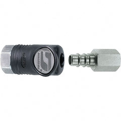 Dynabrade - 2 Piece 1/4" Body 1/4 NPT 150 psi Composite Industrial Pneumatic Coupling Plug Set - USA Tool & Supply
