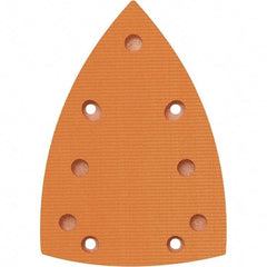 Dynabrade - 5-5/8 x 3-7/8" Triangular Hook Face Backing Pad - Dynabug II Compatible, Screw Attachment, Vacuum Pad, 3/8" Thick, Medium Density, Short Nap - USA Tool & Supply