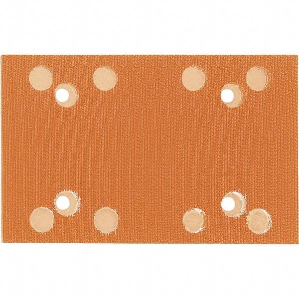 Dynabrade - 5 x 3-1/4" Rectangular Hook Face Backing Pad - Dynabug Model T Compatible, Screw Attachment, Vacuum Pad, 3/8" Thick, Medium Density, Short Nap - USA Tool & Supply