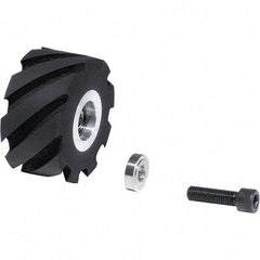 Dynabrade - 2" Diam x 1" Wide Contact Wheel Assembly - 1/4" Arbor Hole, Standard, 90 Duro Urethane Face - USA Tool & Supply