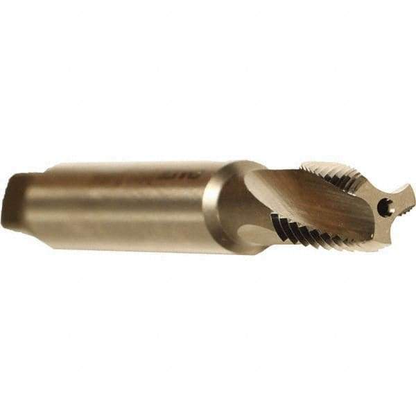 Emuge - Bright Finish, Cobalt, Interrupted Thread Pipe Tap - 2-9/16 Inch Overall Length, 1.06 Inch Thread Length, 0.53 Inch Square Size, Series KEG - USA Tool & Supply