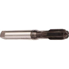 Emuge - M3x0.50 Metric 6HX Modified Bottoming Thread Forming Tap - Cobalt, Nitride Finish, 56mm OAL, 11mm Thread Length, Right Hand Thread, Series Druck - USA Tool & Supply