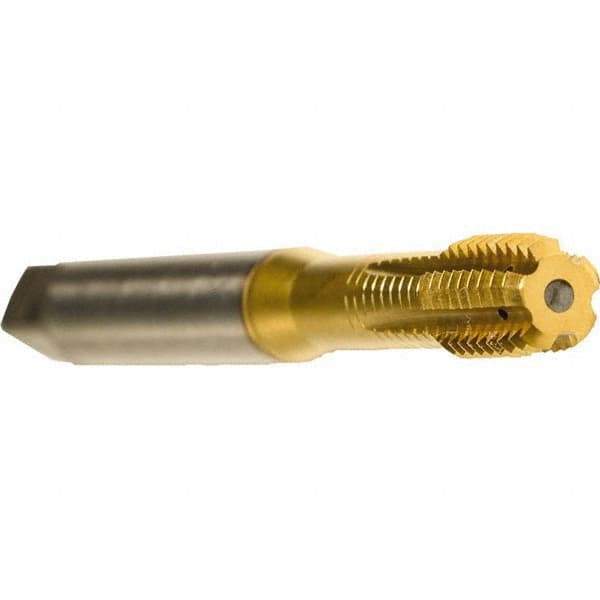 Emuge - #10-32 UNF 2BX Modified Bottoming Thread Forming Tap - Cobalt, TiN Finish, 2.756" OAL, 0.394" Thread Length, Right Hand Thread, Series Druck - USA Tool & Supply