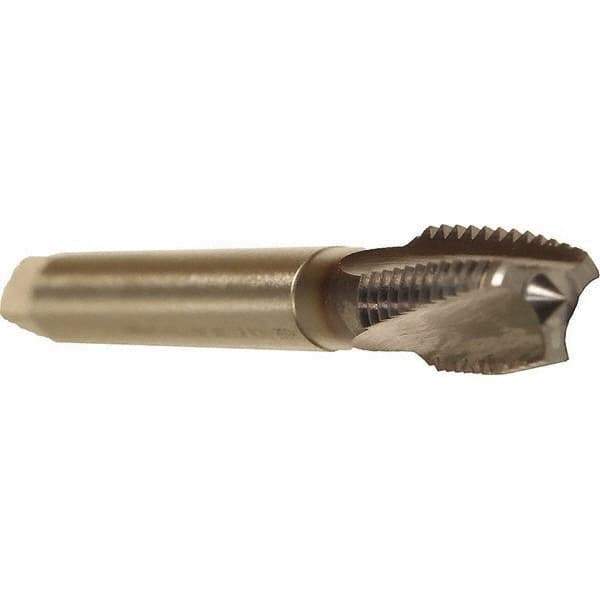 Emuge - 5/8-11 UNC 3 Flute 3BX Plug Spiral Flute Tap - Cobalt, TiCN Finish, 4.331" OAL, Left Hand Flute, Right Hand Thread, Series Rekord C - USA Tool & Supply