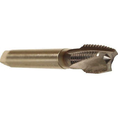 Emuge - 7/16-14 UNC 3 Flute 3BX Plug Spiral Flute Tap - Cobalt, TiCN Finish, 3.937" OAL, Left Hand Flute, Right Hand Thread, Series Rekord C - USA Tool & Supply