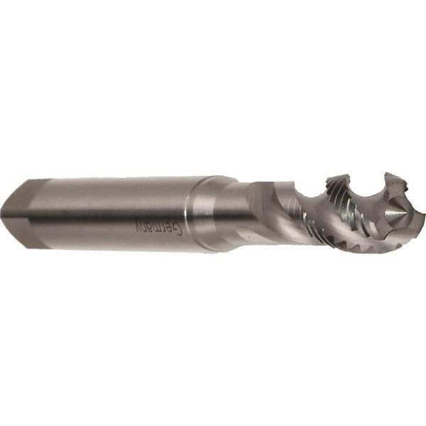 Emuge - M6x1.00 Metric 3 Flute 6H Modified Bottoming Spiral Flute Tap - Cobalt, Bright Finish, 80mm OAL, Right Hand Flute, Right Hand Thread, Series Enorm - Exact Industrial Supply