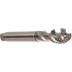 Emuge - M16x2.00 Metric 3 Flute 6H Modified Bottoming Spiral Flute Tap - Cobalt, Bright Finish, 110mm OAL, Right Hand Flute, Right Hand Thread, Series Enorm - USA Tool & Supply