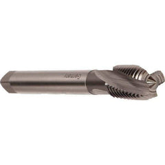 Emuge - M27x1.50 Metric Fine 4 Flute 6H Modified Bottoming Spiral Flute Tap - Cobalt, Bright Finish, 140mm OAL, Right Hand Flute, Right Hand Thread, Series Rekord D - USA Tool & Supply