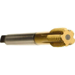 Emuge - 9/16-18 UNF 2BX Modified Bottoming Thread Forming Tap - Cobalt, TiN Finish, 3.937" OAL, 0.591" Thread Length, Right Hand Thread, Series Druck - USA Tool & Supply