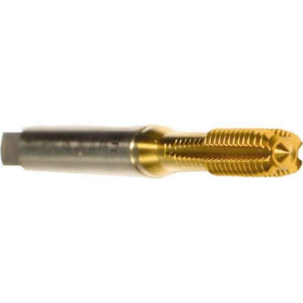 Emuge - M6x1.00 Metric 6HX Modified Bottoming Thread Forming Tap - Cobalt, TiN Finish, 80mm OAL, 17mm Thread Length, Right Hand Thread, Series Druck - USA Tool & Supply