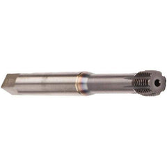 Emuge - M6x1.00 Metric 6HX Modified Bottoming Thread Forming Tap - Cobalt, TiCN Finish, 80mm OAL, 10mm Thread Length, Right Hand Thread, Series InnoForm - USA Tool & Supply