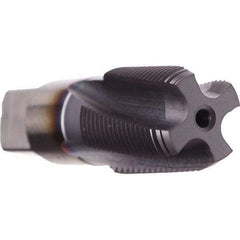 Emuge - 3/4-14 NPTF, 10° Helix, 3 Flutes, TiCN Finish, Cobalt, Spiral Flute Pipe Tap - Right Hand Flute, 1.38" Thread Length, 0.679" Square Size, Series KEG - USA Tool & Supply