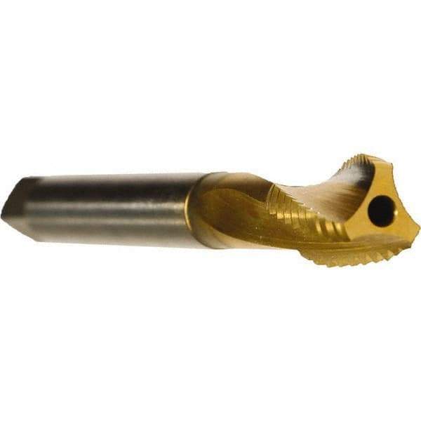 Emuge - 5/8-11 UNC 3 Flute 2BX Modified Bottoming Spiral Flute Tap - Cobalt, TiN Finish, 4.331" OAL, Right Hand Flute, Right Hand Thread, Series Rekord D - USA Tool & Supply