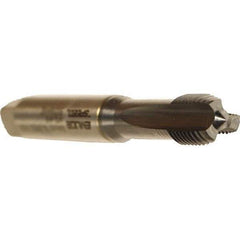 Emuge - M5x0.80 Metric Coarse 6HX 3 Flute TiCN Finish Cobalt Straight Flute Machine Tap - Modified Bottoming, Right Hand Thread, 70mm OAL, 15mm Thread Length, Oversize - Exact Industrial Supply