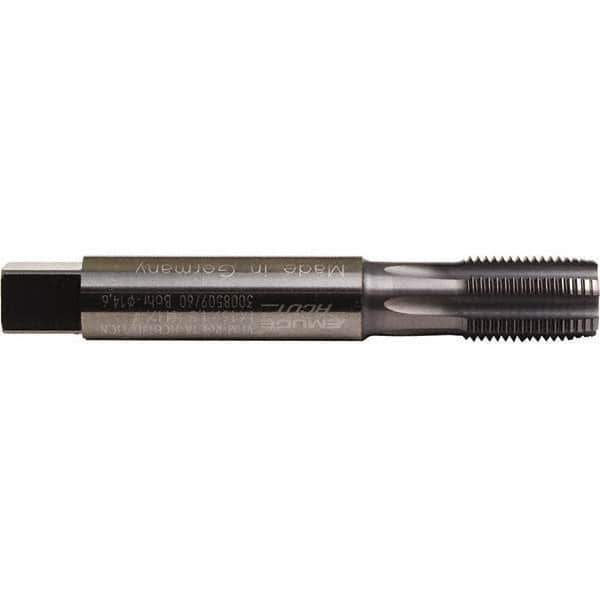 Emuge - M12x1.75 Metric Coarse 6HX 5 Flute TiCN Finish Solid Carbide Straight Flute Machine Tap - Plug, Right Hand Thread, 110mm OAL, 21mm Thread Length, Oversize - Exact Industrial Supply